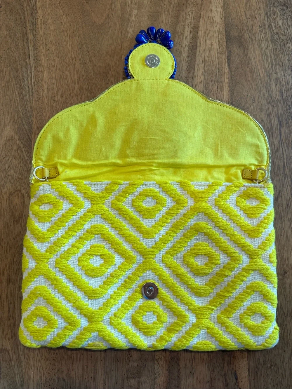 NWOT Steve Madden Jzada Yellow & Blue Embellished Women’s Clutch